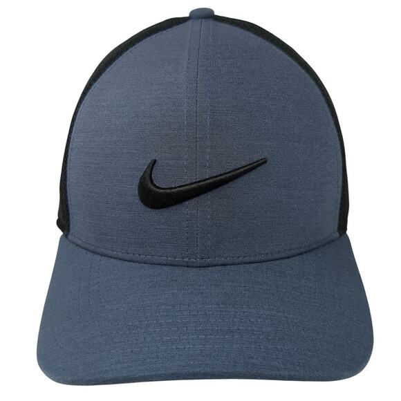 Nike Swoosh Snapback Mesh Back Trucker Hat Blue One Size Classic99 - Picture 1 of 10
